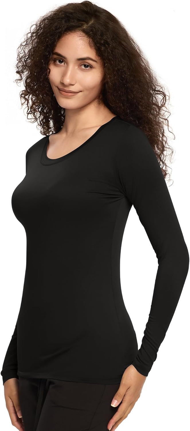 COZYFIT 3 Pack Underscrub Long Sleeve Women - Undershirts for Women Soft Fabric - Image 4