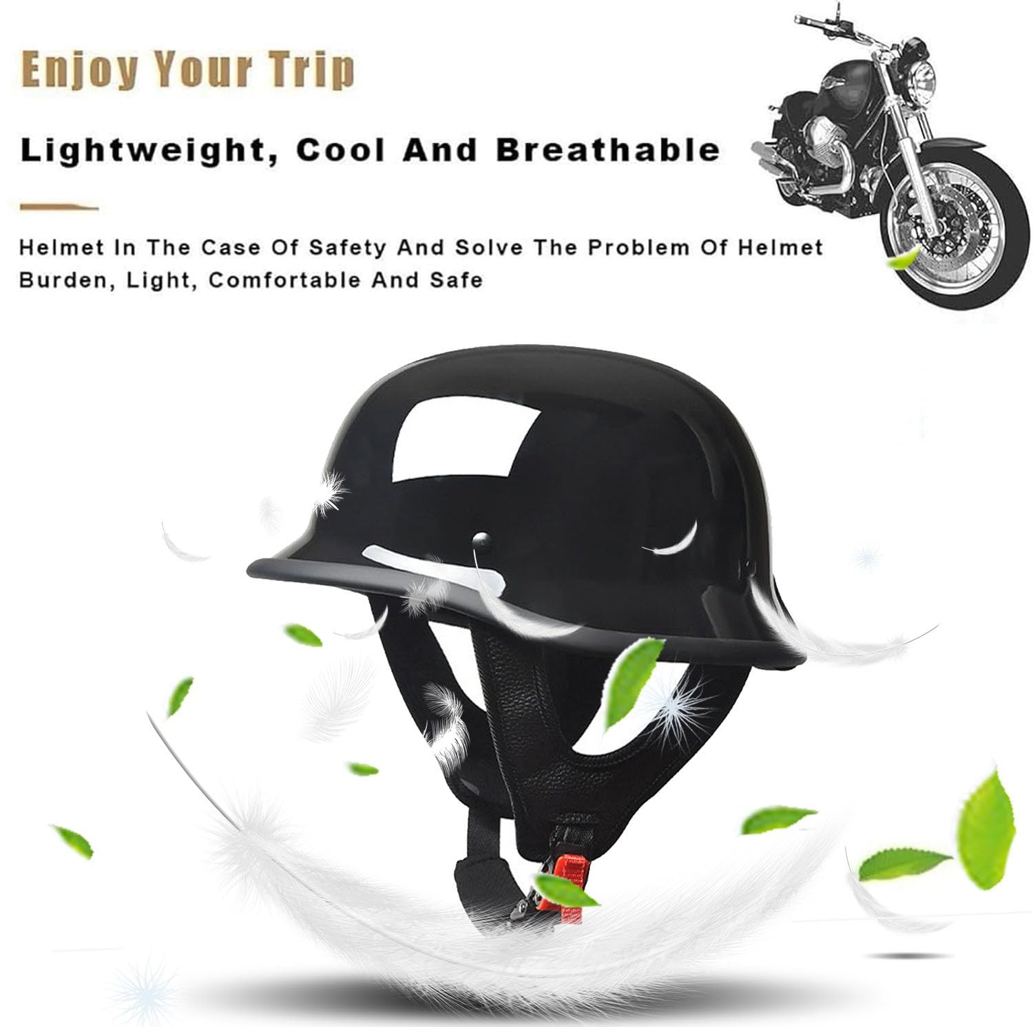 Retrò Elmetto Tedesco Casco Motociclista ECEDOT Omologato Moto Caschi Jet E Demi-Jet Con Fibbia A Sgancio Rapido Scooter Universale Uomo E Da Donna Per Street Cruiser