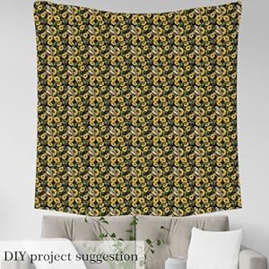 Sunflower Fabric by The Yard, Nature Bird Floral Print Upholstery Fabric for Chairs, Blossom Flowers Botanical Decor Waterproof Fabric for DIY Indoor and Outdoor Projects, 2 Yards, Yellow Brown Sunflower Fabric by The Yard Nature Bird Floral Print Upholstery Fabric for Chairs Blossom Flowers Botanical Decor Waterproof Fabric for DIY Indoor and Outdoor Projects 2 Yards Yellow Brown