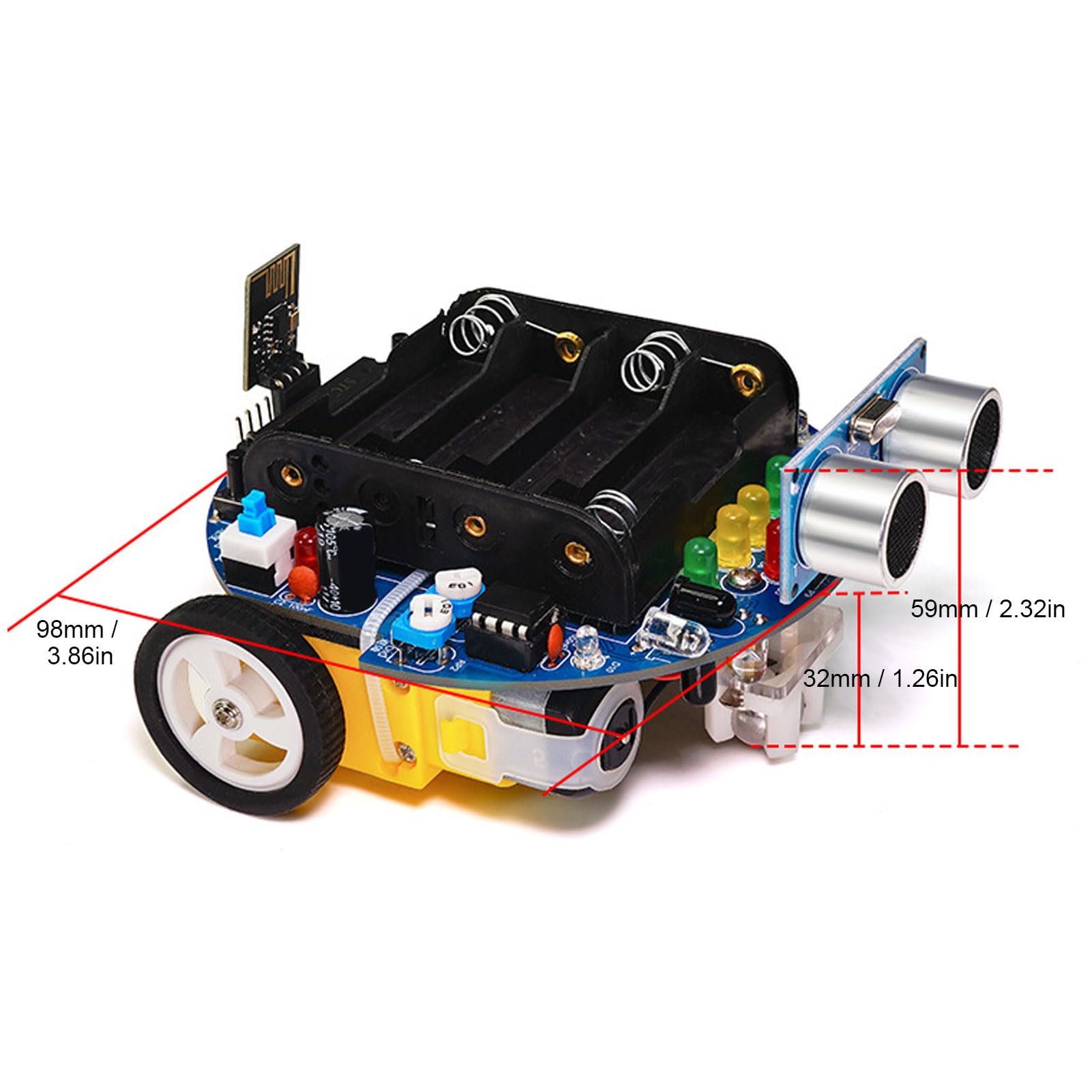 Kit de Coche Inteligente Robot DIY, Kit de Coche Inteligente MCU, Juguete Educativo con Cable de Salto, Juguetes de Construcción de Ingeniería Geniales para Adolescentes