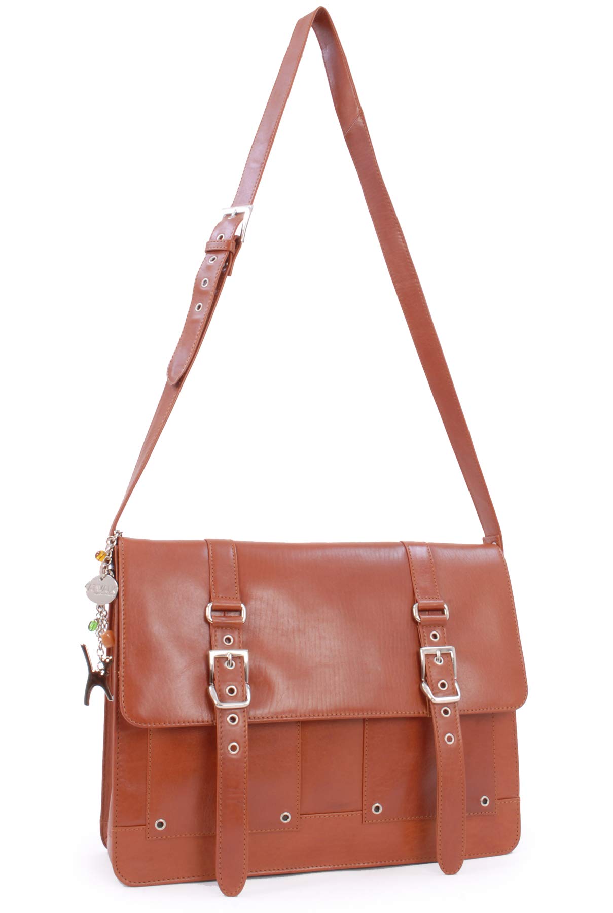 Catwalk Collection Handbags - Grande Borsa Messenger Pelle - Borsa a Tracolla per Laptop 15.6 Pollici - A4 Cartella Ufficio Donna - Apprentice