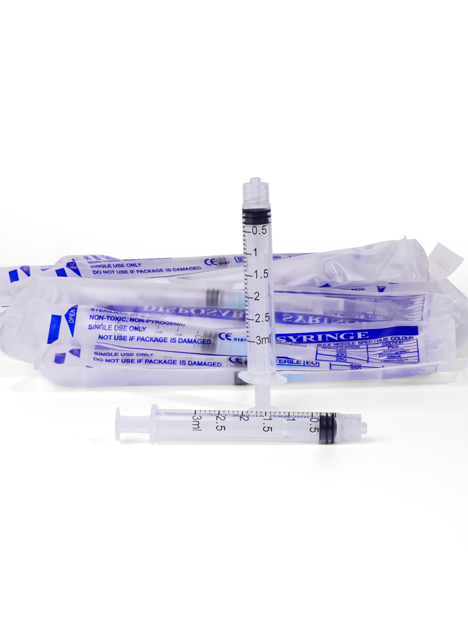3ml/cc Syringes with 23 Gauge 1 Inch Disposable Lab Supplies, Pack of 20 — Amazon image 7