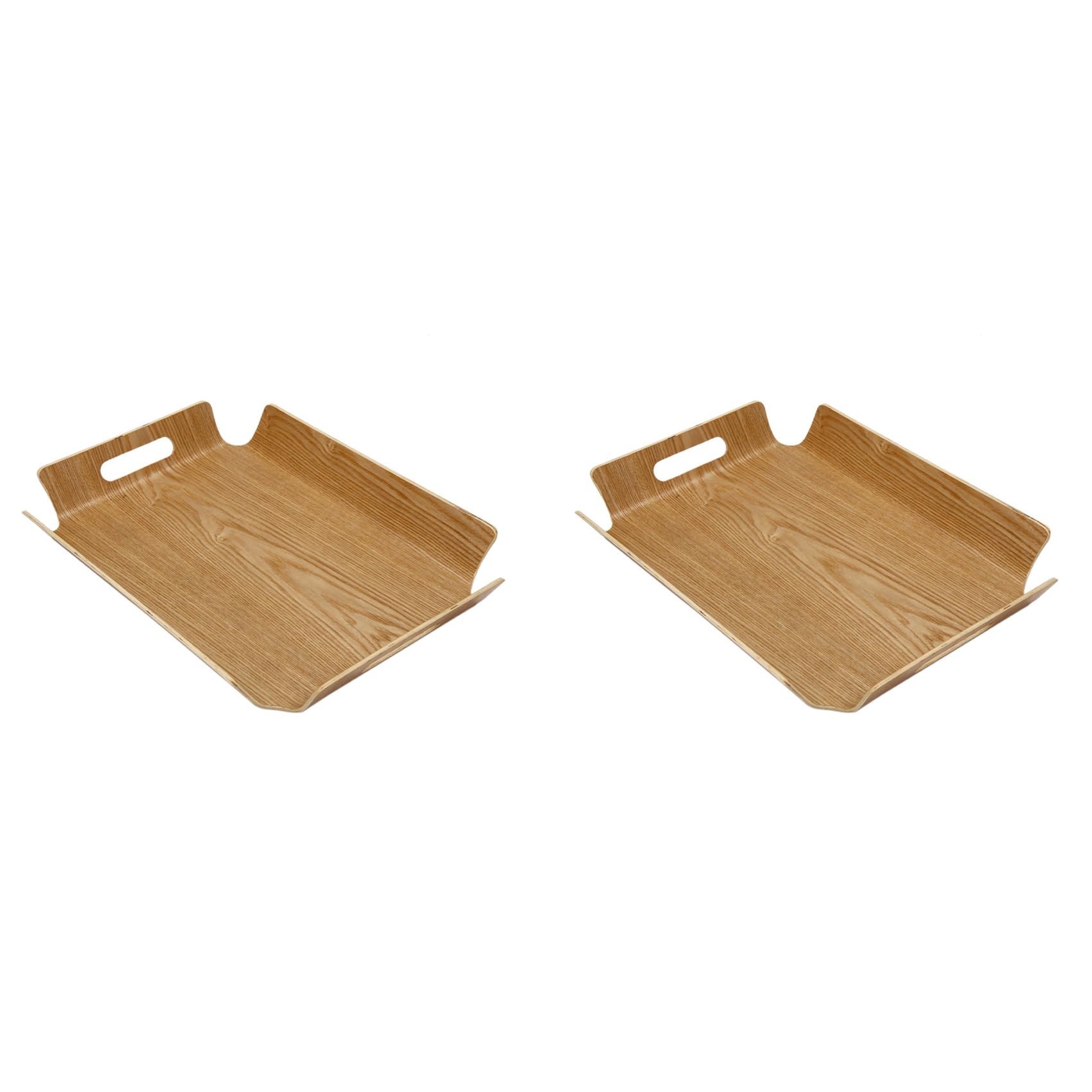 Hndhbfgrt 2X Luxury Desk Table Bamboo in Bed Bread Wooden Tray Wood Fruit Breakfast Food Cake Coffee Tea Serving Tray with Handles