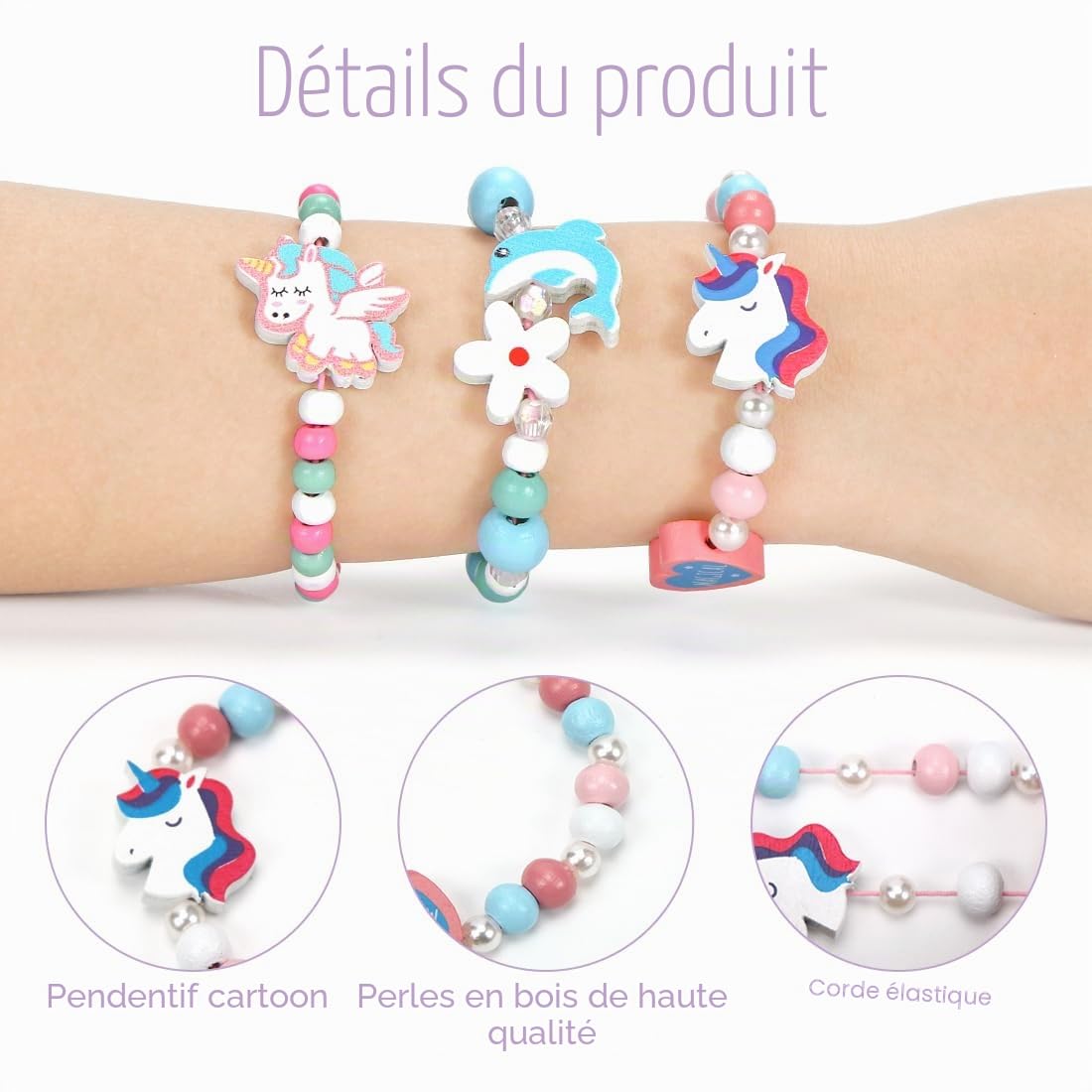 Lot de 6 Bracelets Licorne et Accessoires de Princesse - Ensemble de Bijoux pour Filles et Enfants - Cadeau d'Anniversaire