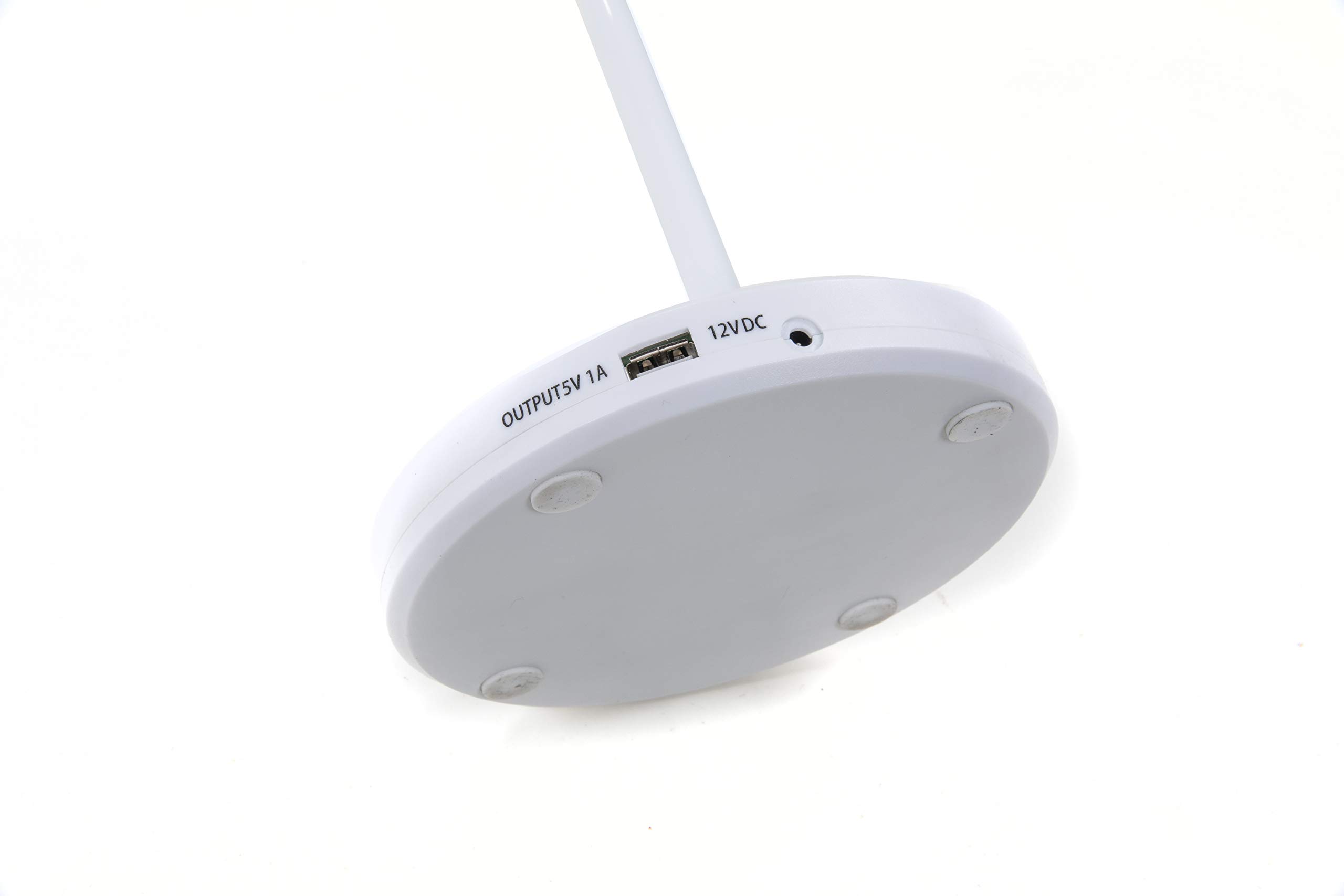 Pianolampe - Weiß - 18 LED warm-weiß - Flexibler Schwanenhals - USB Slot - Kapazitiver Einschalter
