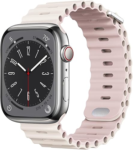 Miniatura 25 de Compatible with Apple Watch Ocean Bands 38mm 40mm 41mm 42mm 44mm 45mm 46mm 49mm Soft Silicone Wristbands Replacement Strap for iWatch Ultra 2 Ultra