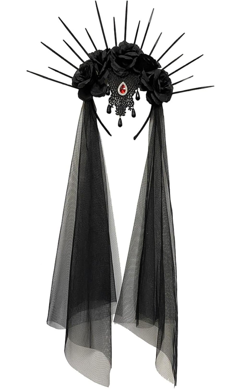CNAFGBGG Gothic Flower Halloween Headband, Black.
