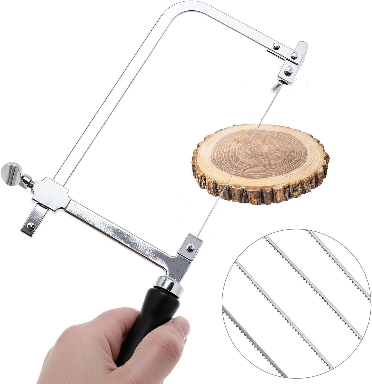 QWORK Jewelers Making Tools Set with Jeweler's Saw, Assorted Blades, Bench Pin, Ring Sizer Measuring Tools, Hammer Stick for Jeweler Molds Making