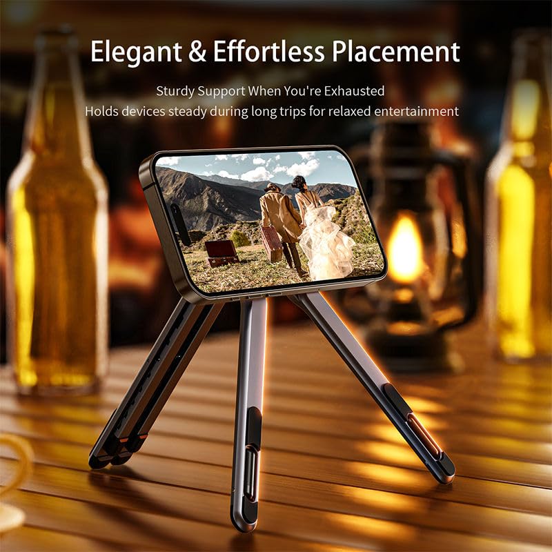 Image of EDNITA Foldable Magnetic Laptop Stand for Desk, Adjustable Portable Aluminum Notebook Holder, Compact Ergonomic Laptop Riser for MacBook, Laptops, Mobile & Tablets with Magnetic Feature