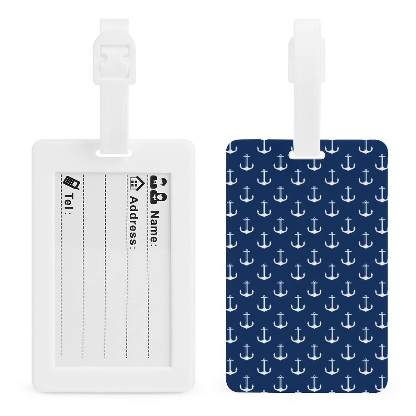 Amazon.co.jp: ネイビーアンカー ネームタグ 軽量 おしゃれ 荷物タグ