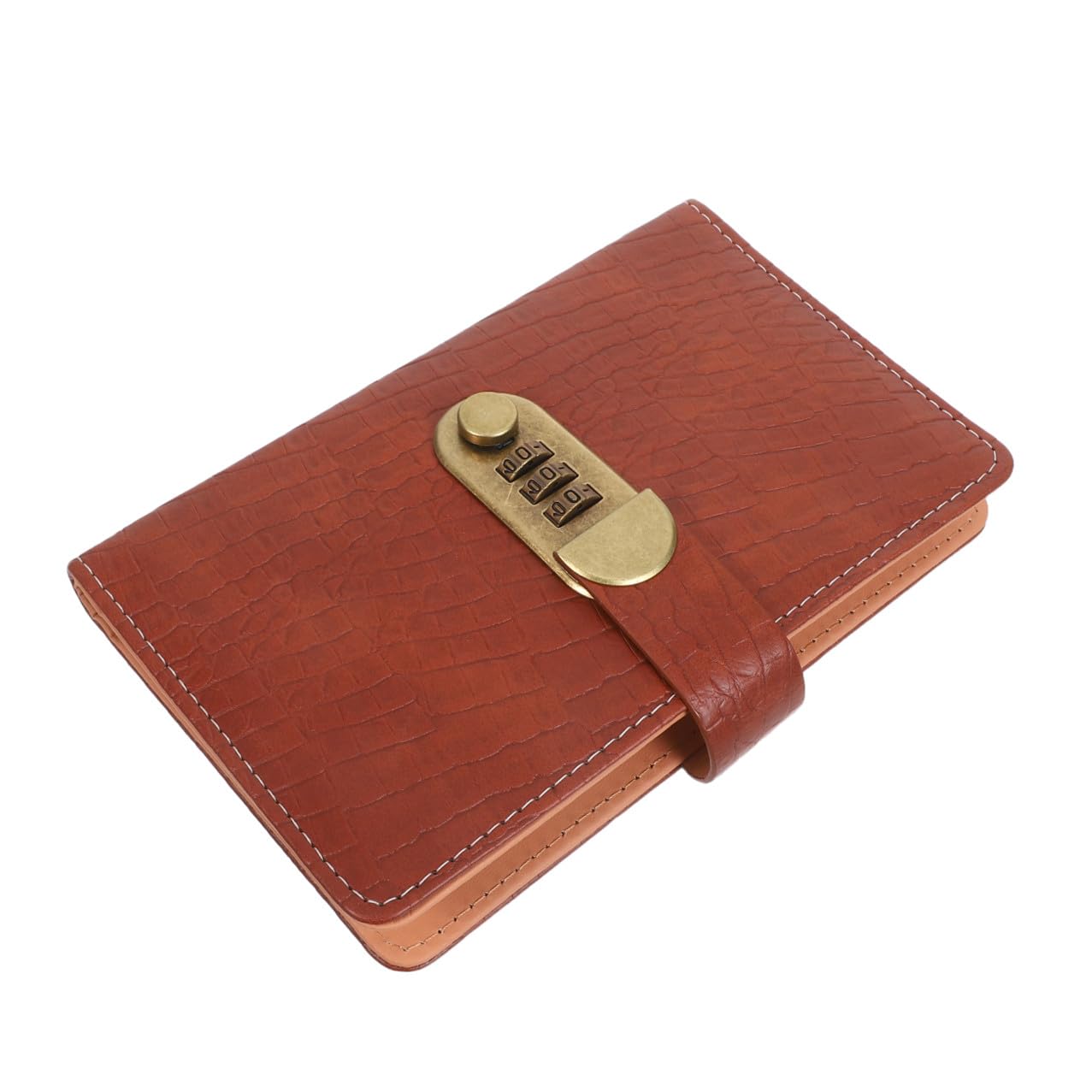 UKCOCO Carnet d'Épargne à Code Secret avec Cadenas 100 Enveloppes Numérotées Couverture en PU Motif Crocodile Marron Foncé Planificateur Budgétaire pour Gestion d'Argenté et Défis
