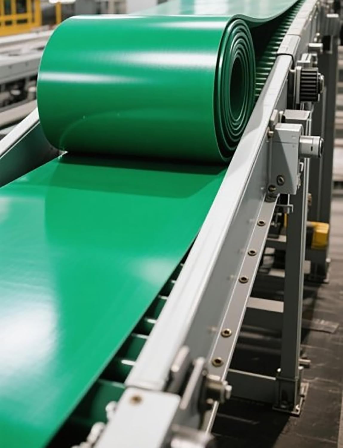 Cinta transportadora industrial de PVC verde, 50 x 180 cm, resistente para el almacenamiento y el procesamiento de alimentos, antideslizante, fácil de limpiar
