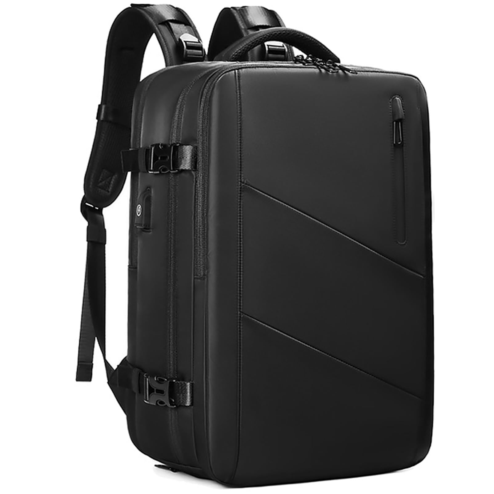 Travel Backpack for Men Women 40L Flight Approved Carry on Backpack 17 Inch Waterproof Laptop Backpack Large Luggage Daypack Business School Weekender Overnight Backpack with Shoe Bag,Black