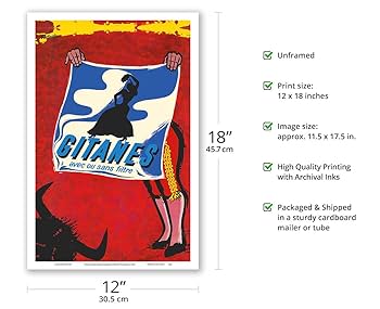 Gitanes by Lefor Openo 1960s リトポスター Framed Original Lefor Openo Poster - Gitanes, 1960 – Suto
