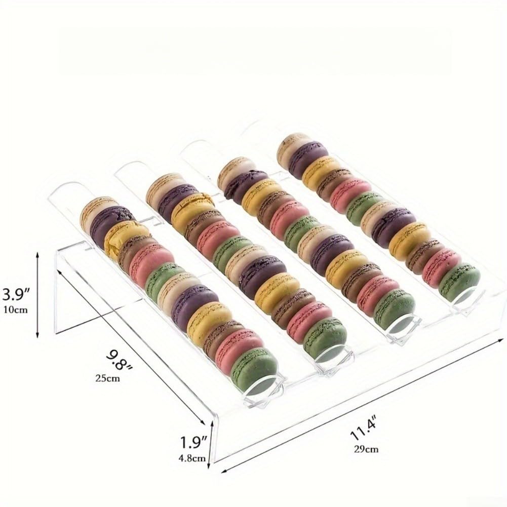 Présentoir à macarons en acrylique pour une utilisation répétée dans les boulangeries et les événements (6 bacs)