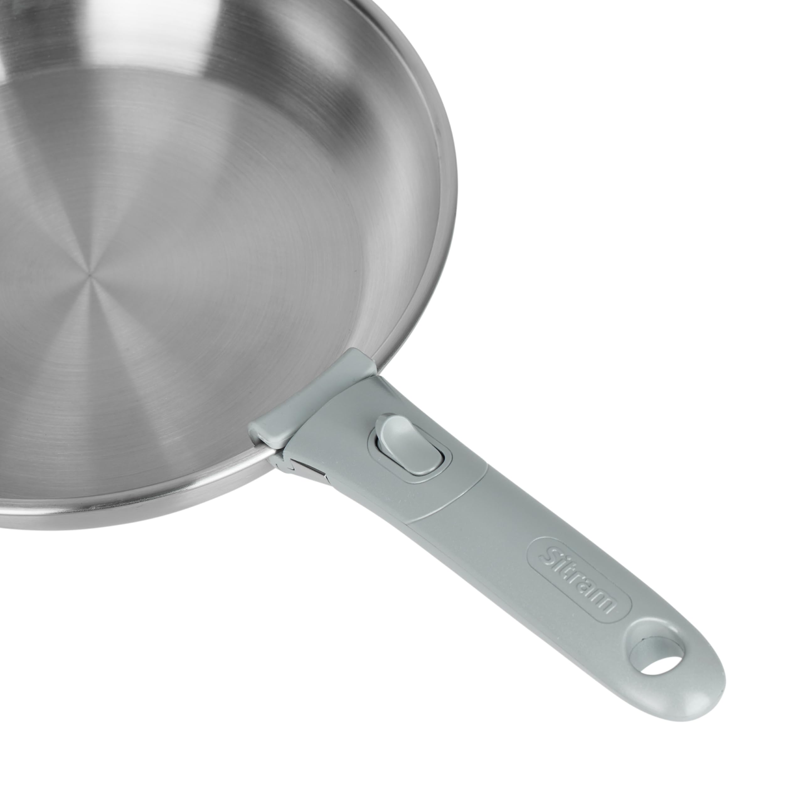 Sitram 716942 Lot de 3 Poêles 100% Acier Inoxydable ARPEGE Ø 20,24,28 cm Ext. Miroir - Cuisine saine car SANS Revêtement Anti-adhésif nocif - manche amovible SITRAMOVIBLE - Tous feux dont Induction