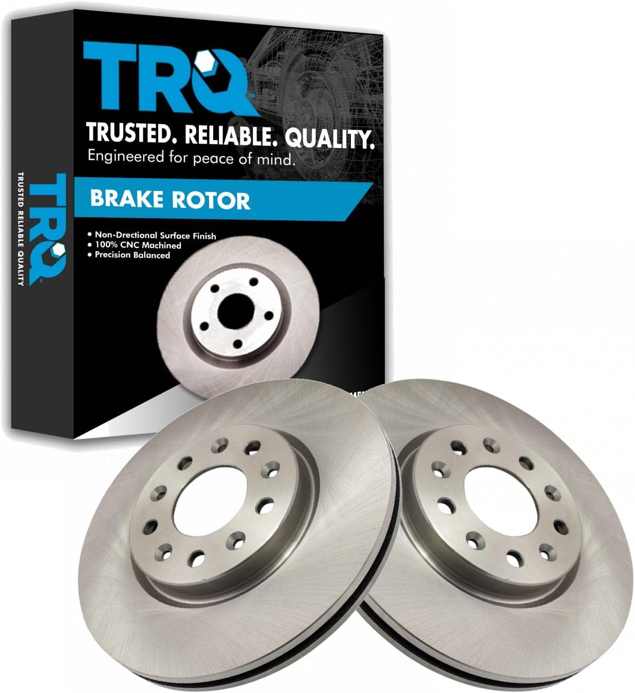 TRQ Front Disc Brake Rotor LH RH Kit Pair Set of 2 for Buick Chevy GMC