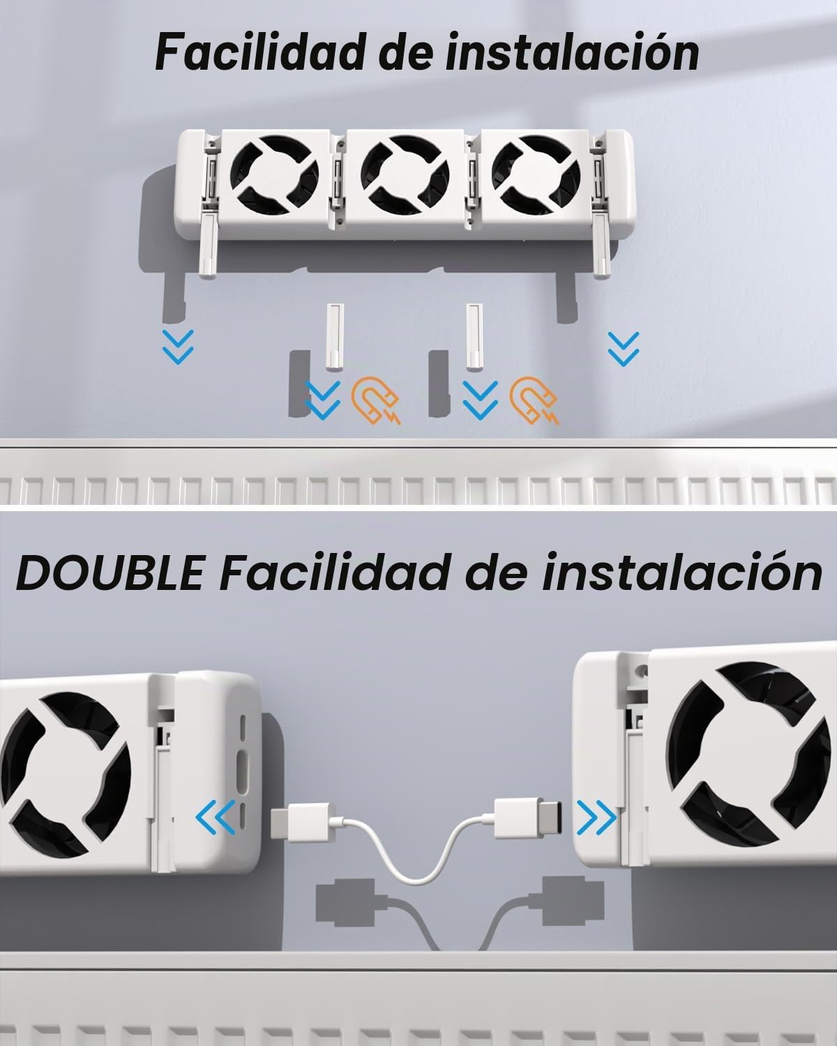 Ventilador Radiador Silencioso, Ventilador Radiador Casa para Radiadores y Suelo Radiante, Turbofans para Radiadores Calefaccion de Energía de Hasta un 22%