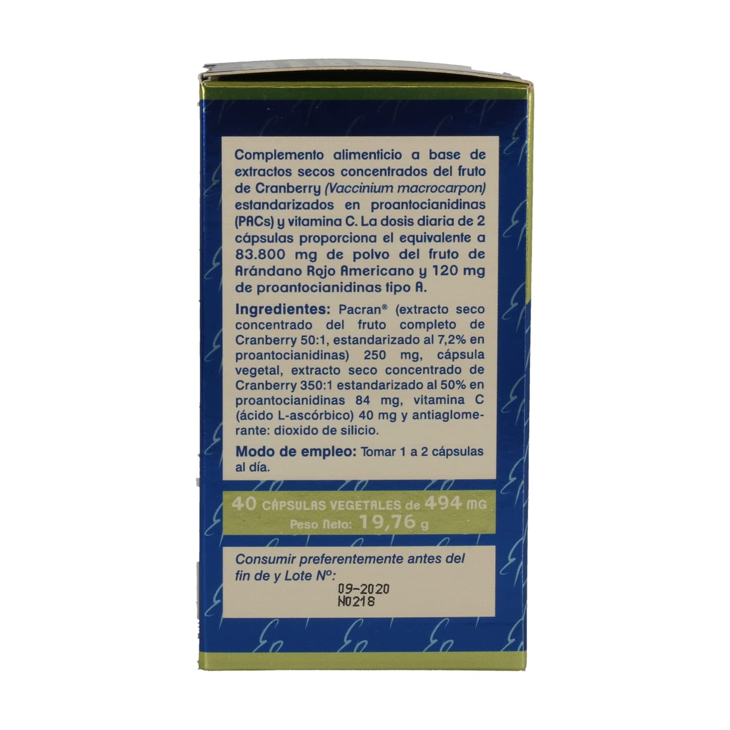 TONG-IL - Cranberry 120 PSCs - 40 Cápsulas Estado Puro (Pack 2 und.)