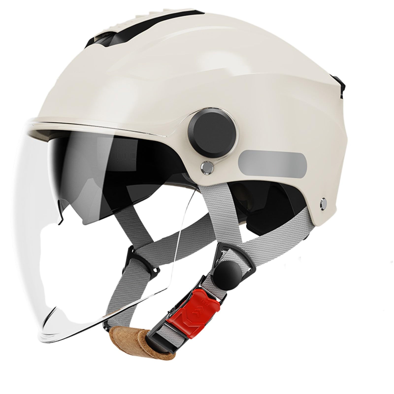 Casco Da Motociclista, Mezzo Casco, Caschi Cromwell, Casco A Scodella Con Occhiali Antivento, ECE Omologato Mezzo Elmetto Da Moto Per Uomo E Donna Biker Cruiser Scooter Touring