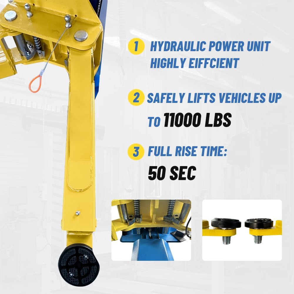 ME 110V 11000lbs 2 Post Lift Car Lift Lifting Height 74.8" Auto Truck Hoist Two Post Car Lift for Shop Repair ME-H110YS-110V