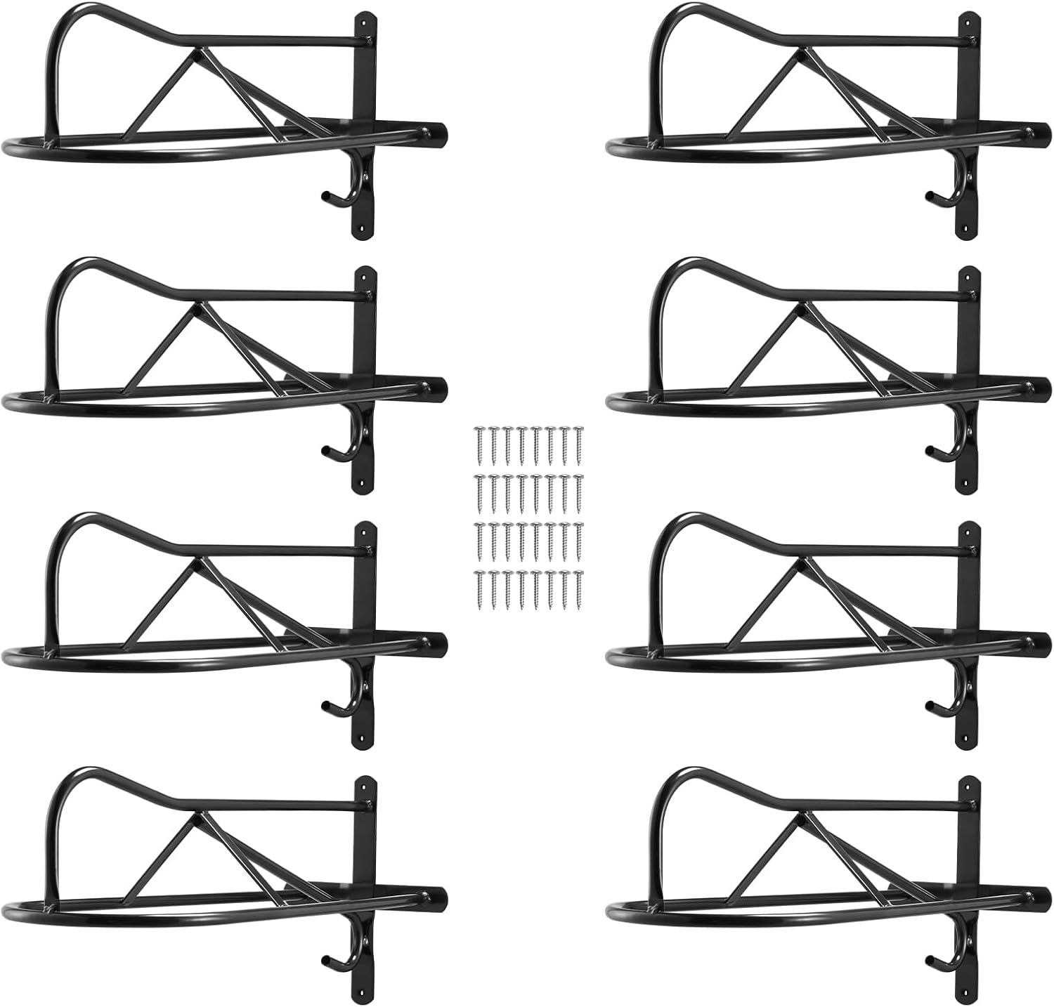 VEVOR Wall Mount Saddle Rack, 27.3 x 16.3 x 12.5 in, 8 Packs Horse Saddle Rack with Pad Bar, Portable Saddle Stand for English & Western Saddle, Horse Tack Storage for Equestrian Garden, Black