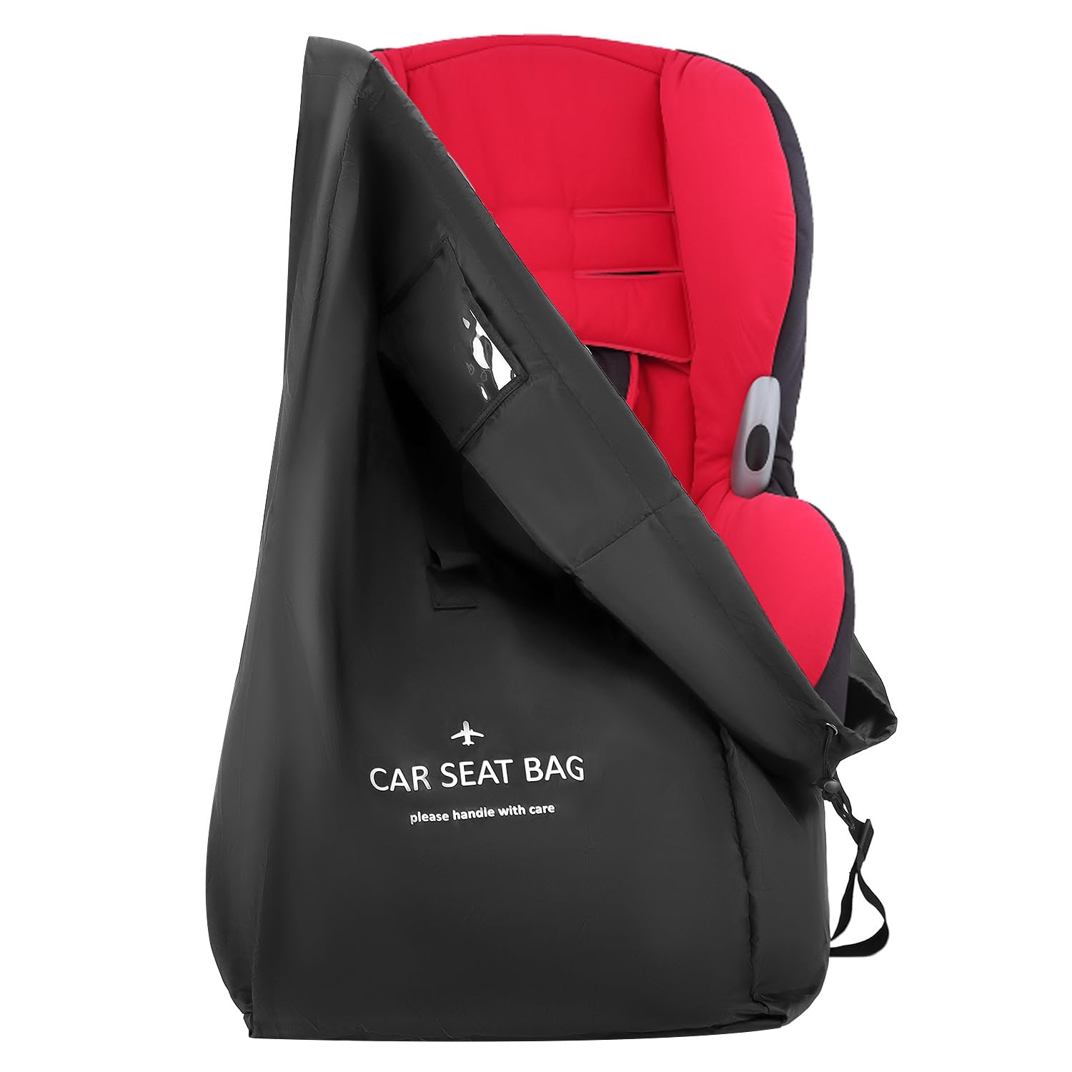 QWORK 85 x 45 x 45 cm torba podróżna do umieszczenia na autositze zum Einchecken am Flugzeuggate - Wasserabweisender Autositzbezug czarny