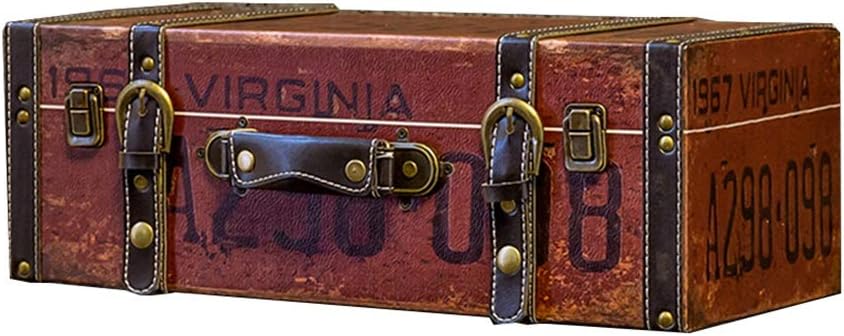 Wall-Mounted Storage Floating Shelves American Style Suitcase Metal Rectangle Show Storage Multifunction Easy to Clean, 3 Colors (Color : B)