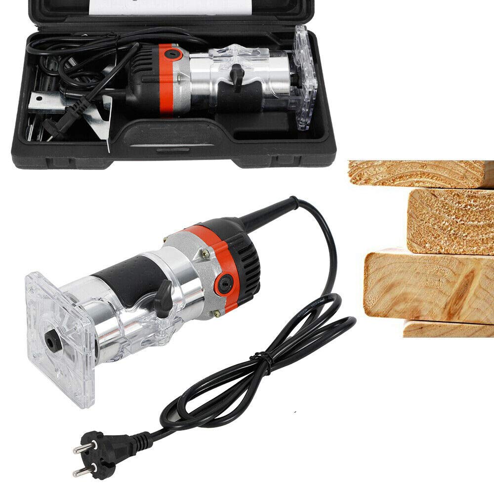 WUPYI2018 Elektrische handfrees 1/4 voor hout, 800 W, 30.000R/M Trim Router Joiner