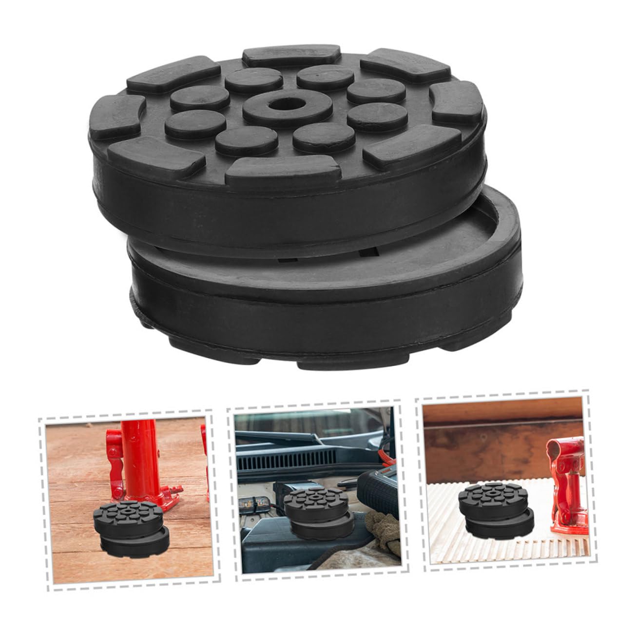 MAGICLULU 6Pezzi Gomma Ottagonali Per Martinetti Auto Adattatori Per Sollevamento Protezione Pavimento e Stabilità Per Attrezzature Sollevamento