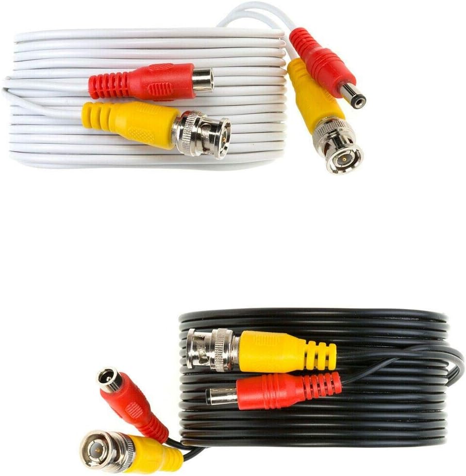 3M Black Premade BNC Video Power Cable/Wire for Security Camera, CCTV, DVR, Surveillance System, Plug & Play
