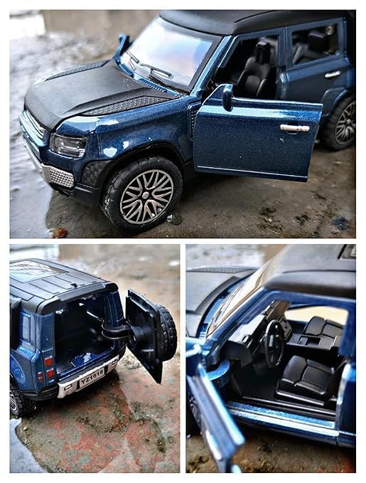 Image of Umadiya Diecast 1:36 Defender Metal Body Car Model Openable Doors, Bonnet & Boot Pull-Back Action Toy for Kids Diecast Collector Display Model (Multi Color)