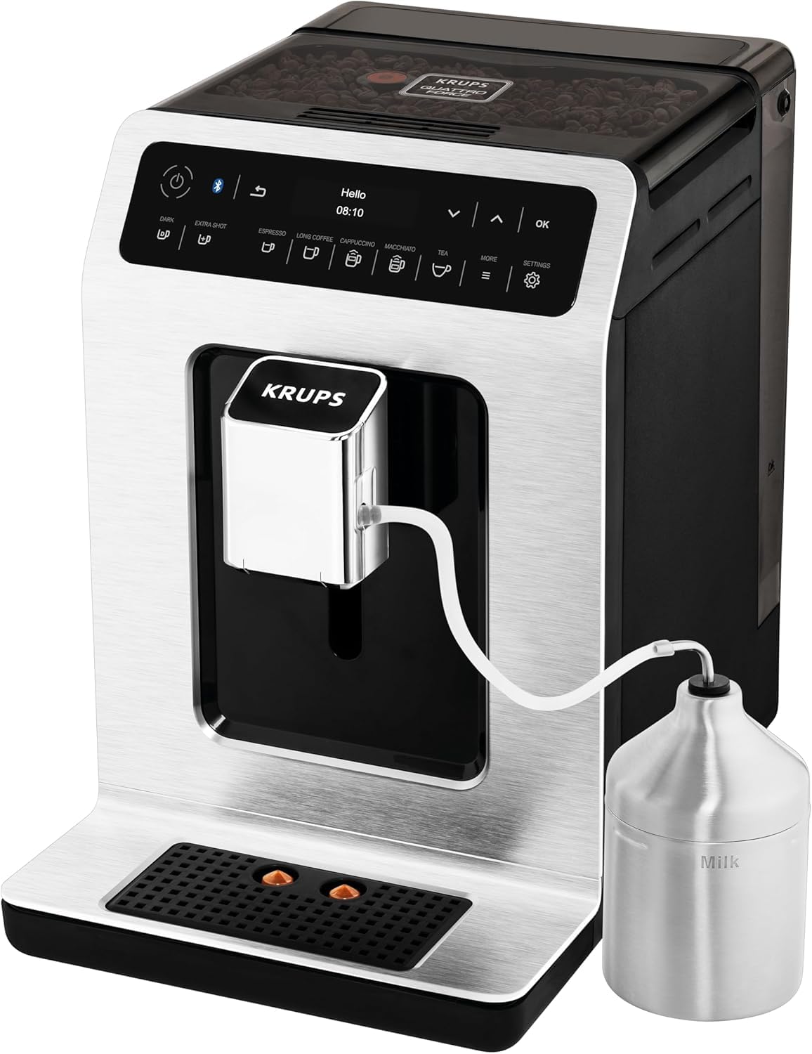 Krups EA891D Evidence Cafetera automática, de 2.1 litros, inox y negro