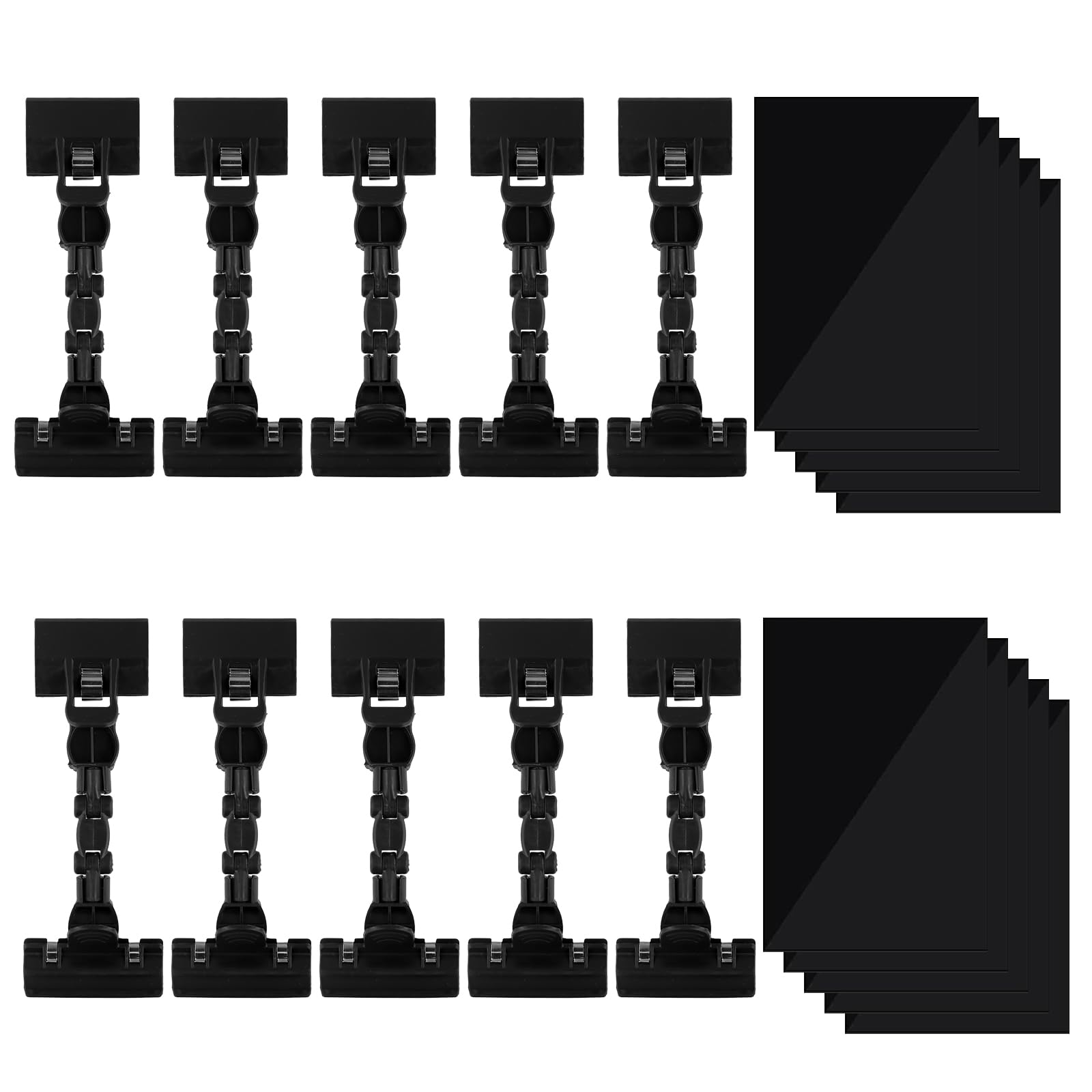 Plastica Girevole Segno Clip, 20/10 Pezzi Porta Cartellini Prezzi Clip, Supporto Chiaro Girevole Segno Clip, Supporto Merce Pubblicità per Negozi Dettaglio, Supermercati (Nero 10pcs)