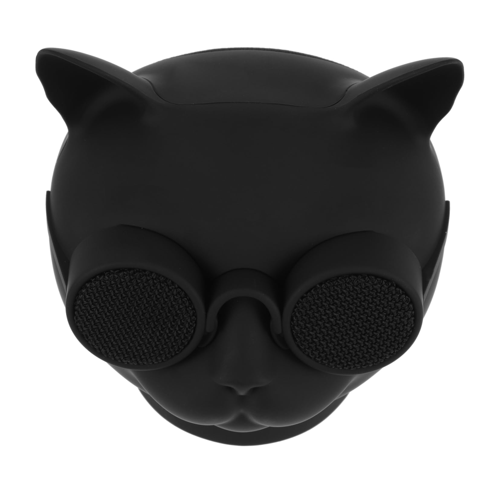 Gatuida Mini Enceinte sans Fil Connexion Haute Vitesse en Plastique Forme Tête de Chat Noir 1500mah pour Conférence Pratique et Usage Quotidien