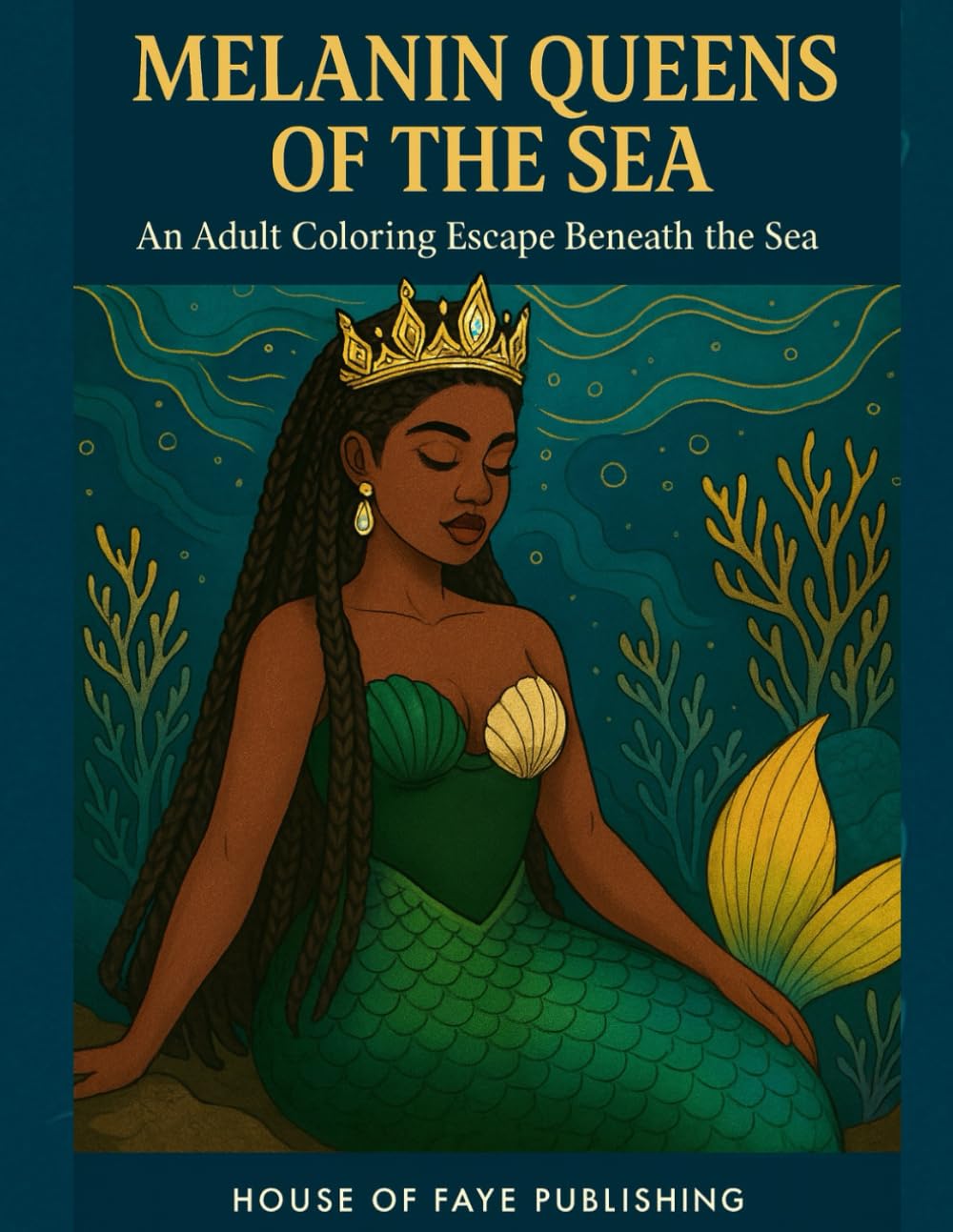 Melanin Queens of the Sea Adult Coloring Book: An Adult Coloring Escape Beneath the Sea