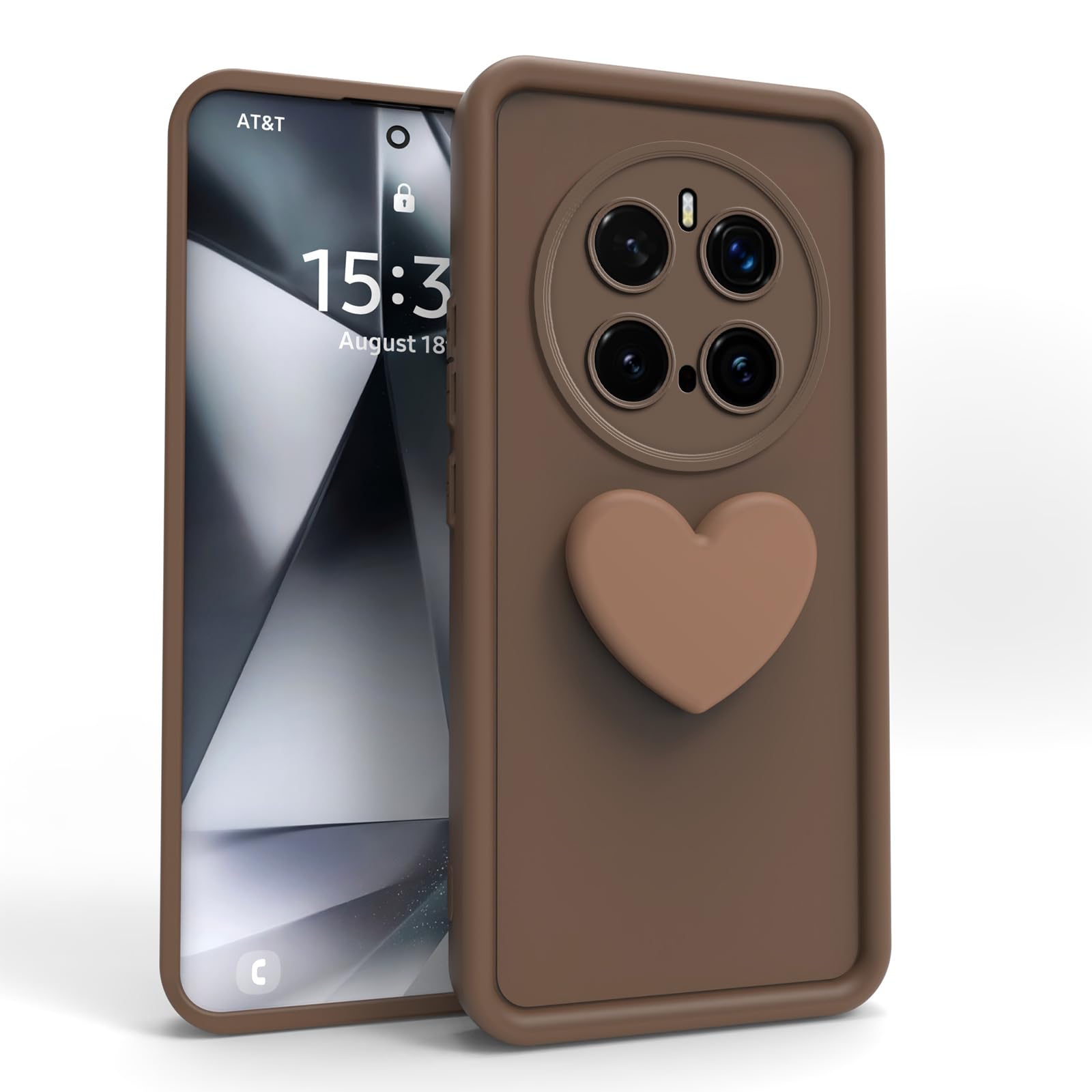 PanXCase Cover per Honor Magic 7 Lite / Magic7 Lite - Custodia 3D Heart Disegni Cute Silicone, Protezione Fotocamera Ragazze Donne Antiurto Antigraffio Case (Wine Red