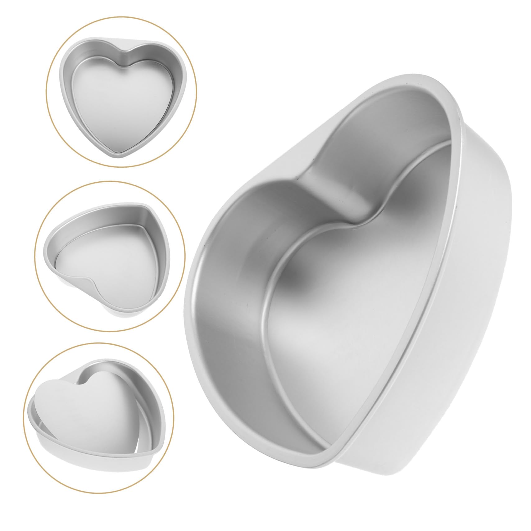 Toyvian Molde para Pastel de Bricolaje Base Desmontable de 8 Pulgadas, Antiadherente y Superficie Lisa, Adecuado para Hornear Tartas en Forma de Corazón para Cumpleaños y Celebraciones
