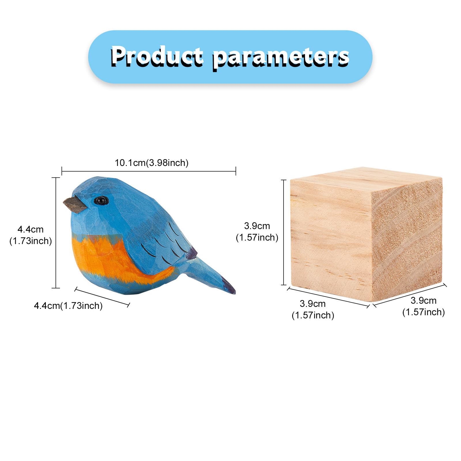 WEWAYSMILE Wooden Carved Bird Figurine - Image 2