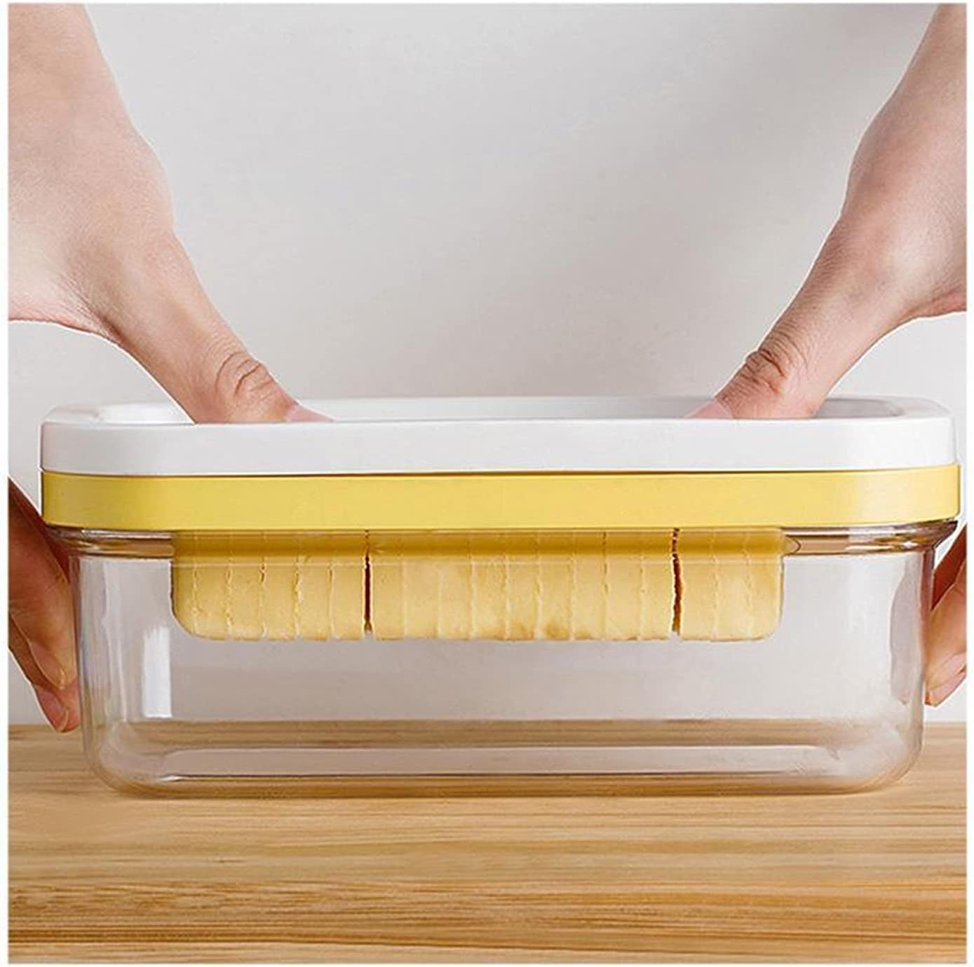 Butter Dish Butter Cheese Slicer Sealed Storage Box 2 in 1 Butter Dish Butter Slicer Cutter with Sealed Lid Butter Keeper Cheese Container Butter Dishes (Color : Three Points Grid) (Three Points Grid