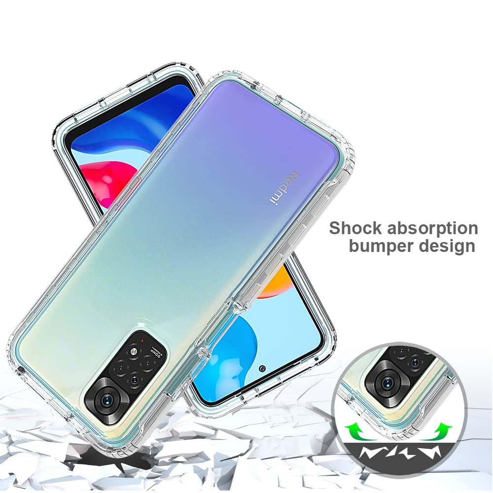 Cover XINNI Per Xiaomi Redmi Note 11S (Note 11 4G) – Protezione 360° Antiurto, Bumper Frontale E Posteriore Trasparente, Cristallo - 4