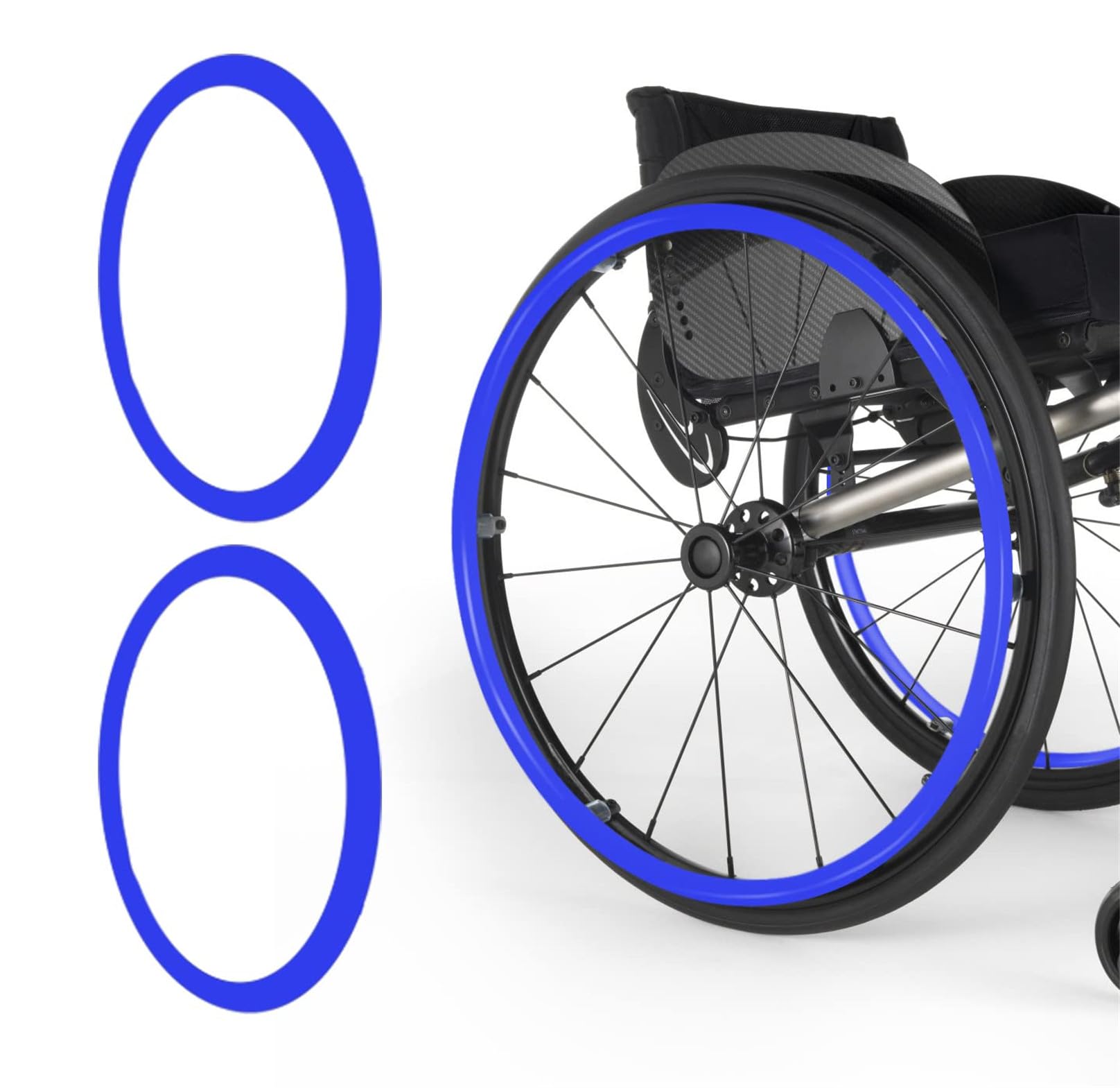 Uysela Blue Wheelchair Push Rim Covers 22/24In Rear Wheel Sports Wheelchair Cover Wheelchair Handrim Covers Non-Slip Wear-Resistant Wheelchair Push Rim Covers,,22In