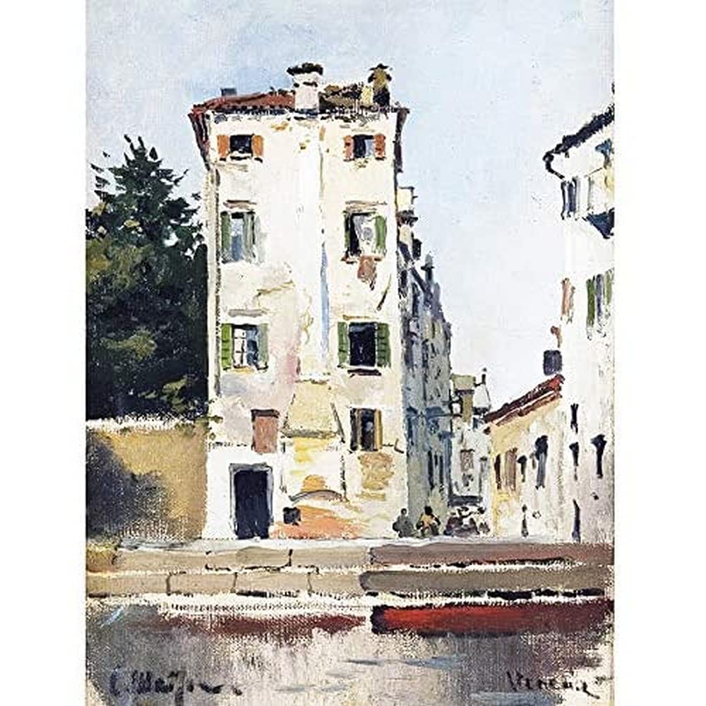 Meifren Venice Building Italy Canal Painting Unframed Wall Art Print Poster Home Decor Premium