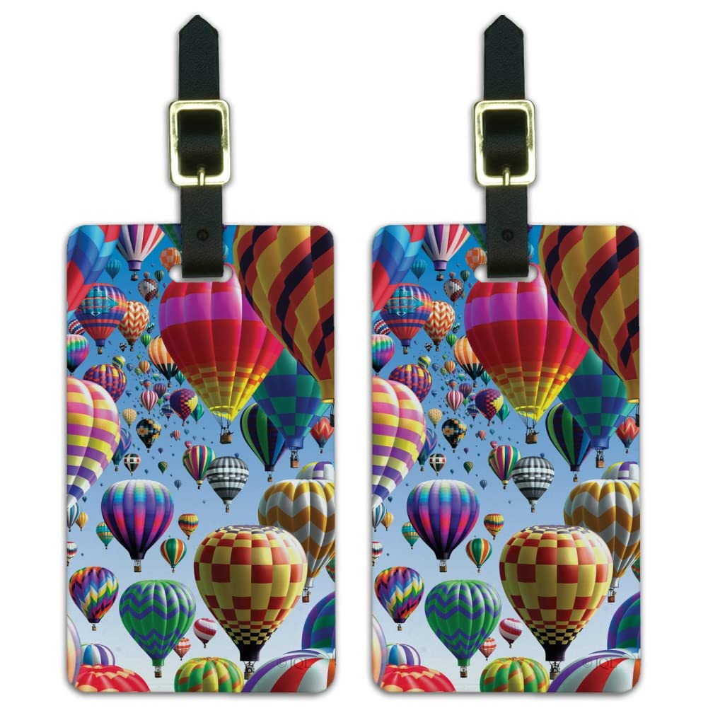 Hot Air Balloon Festival Up in The Air Luggage ID Tags Carry-On Cards - Set of 2