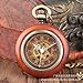 Produktbild FEELHH Vintage Ketten Taschenuhr,Palisander Römischen Wörtliche Römische Ziffer Pocket Watch Vintage Gerade Aufgedeckt Automatische Mechanische Taschenuhr Kette