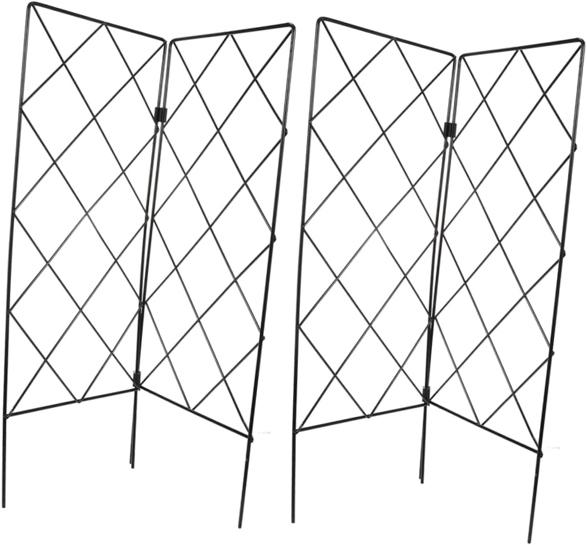 2Pcs Foldable Plant Climbing Trellis for Garden Sturdy Support for Vines and Climbing Plants Adjustable Height Green Support Accessories
