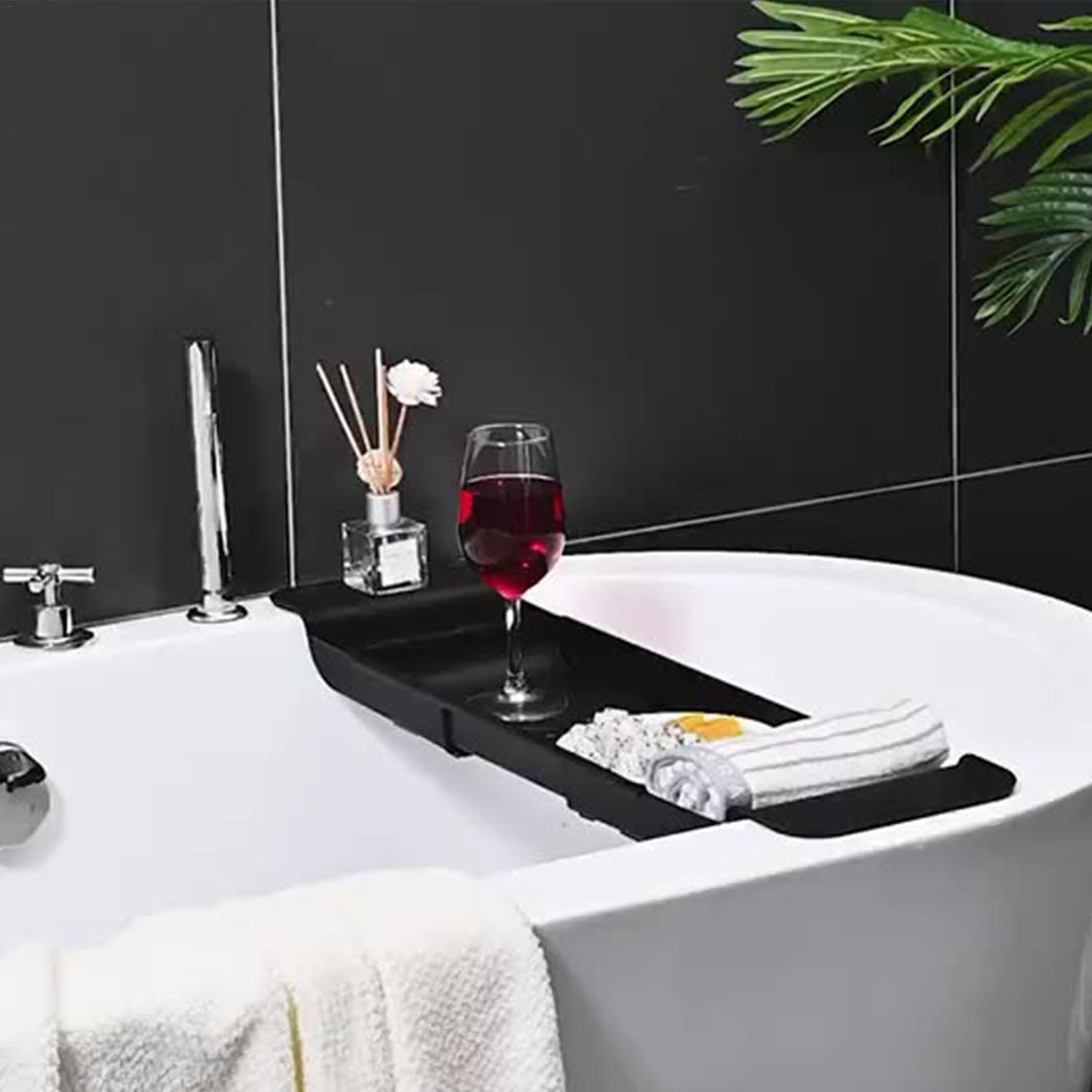 Ausziehbares Badewannen Tablett - Verstellbare Ablage Für Wein, Buch & Smartphone