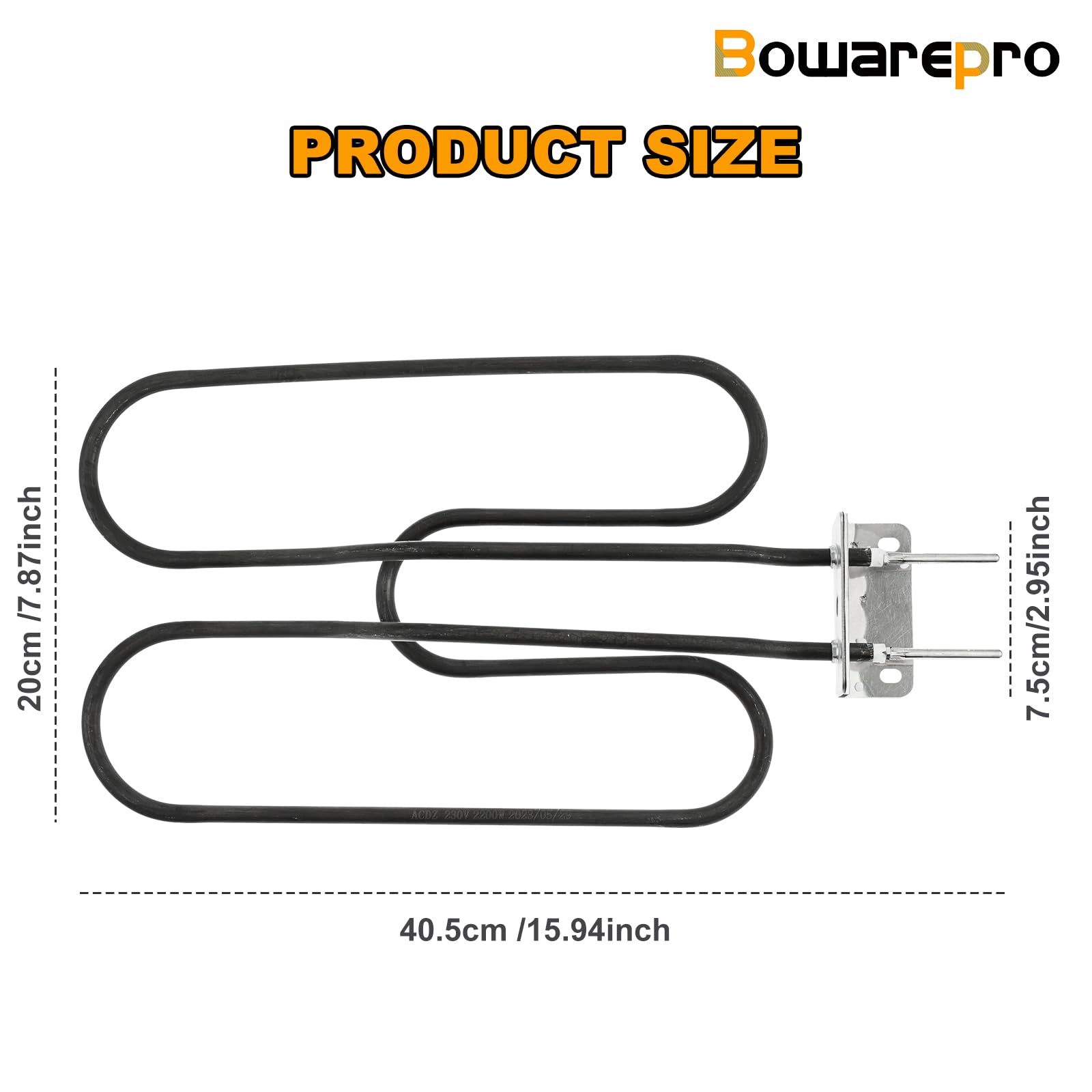66631/65621 - Elementi riscaldanti per barbecue elettrico Weber, compatibile con Weber Q140, Q1400, elementi riscaldanti per barbecue Weber, spirale riscaldante in acciaio inox, 230 V, 2200