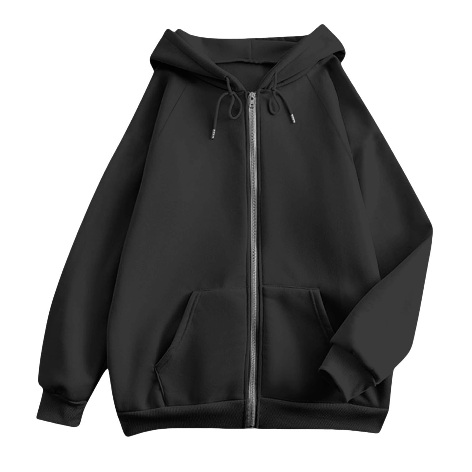 Generisch Veste à capuche pour femme - En coton - Sweat à capuche Y2K - Veste de survêtement rétro - Haut de campus - Streetwear - Robe décontractée - Veste de pilote