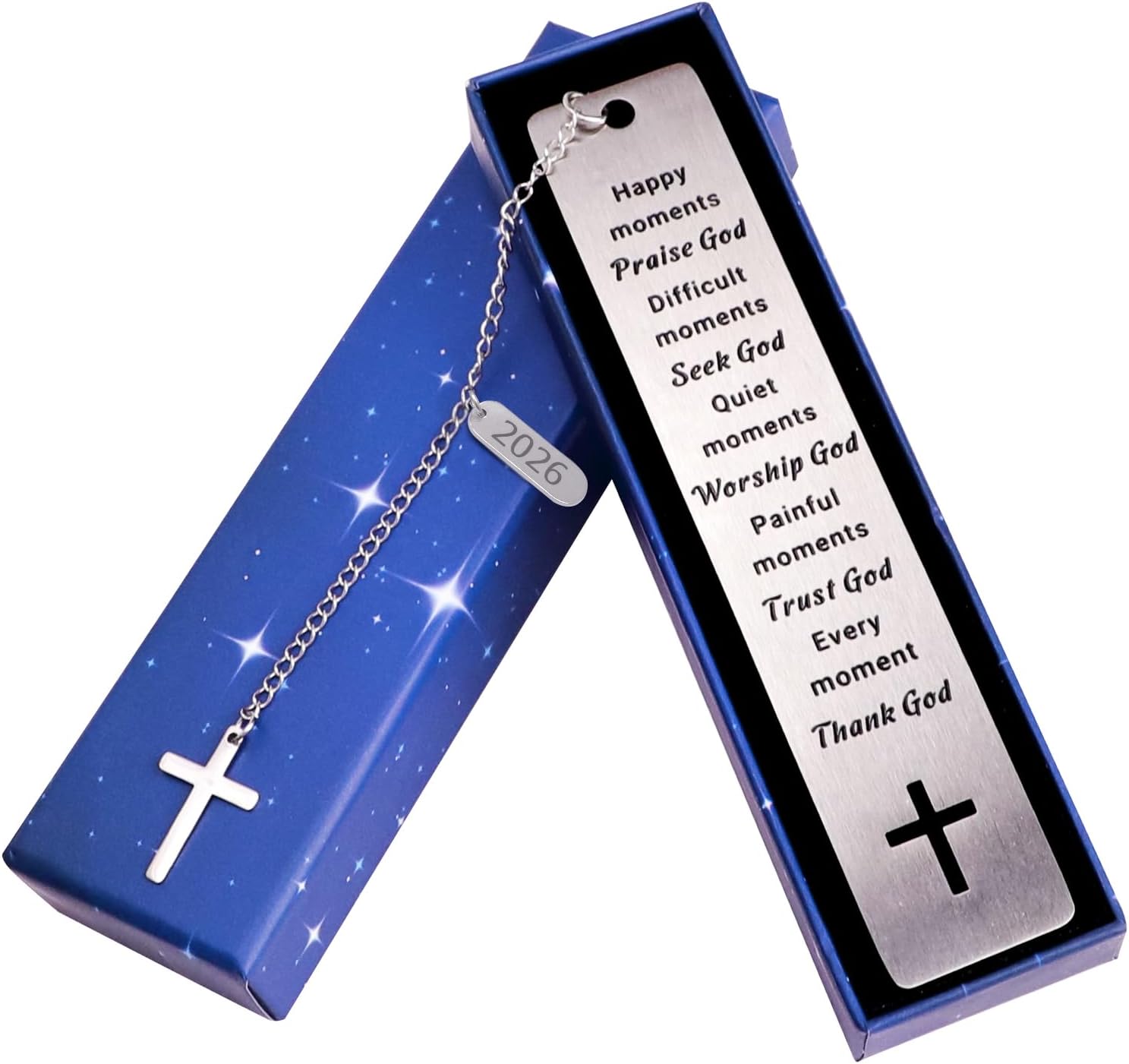 Stainless Steel Bookmarks for Women Men - Gift for Retirees, Teachers, Coworkers, Students, Book Lovers with Gift Box (2026 Christian Gifts)